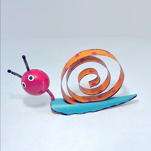 Adorable SNAIL Artisan Upcycled DECOR Artistic Colorful Cute Recycled 3-D